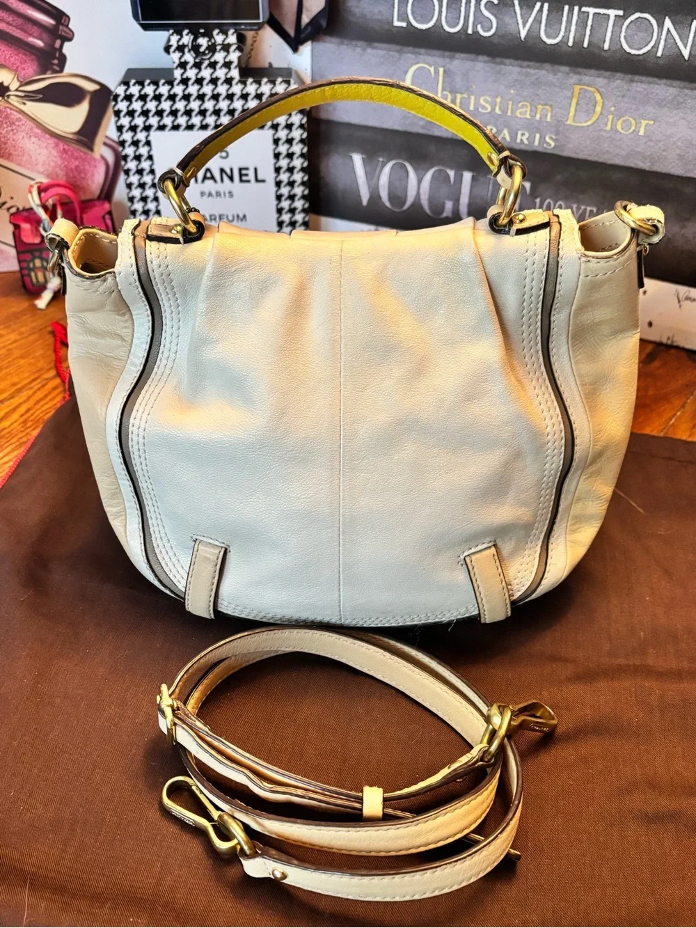 Coach Poppy Colorblock Leather Satchel Crossbody 22269